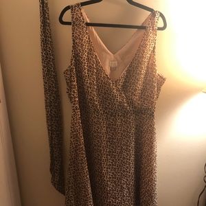 Sleeveless Cheetah Print Wrap Dress